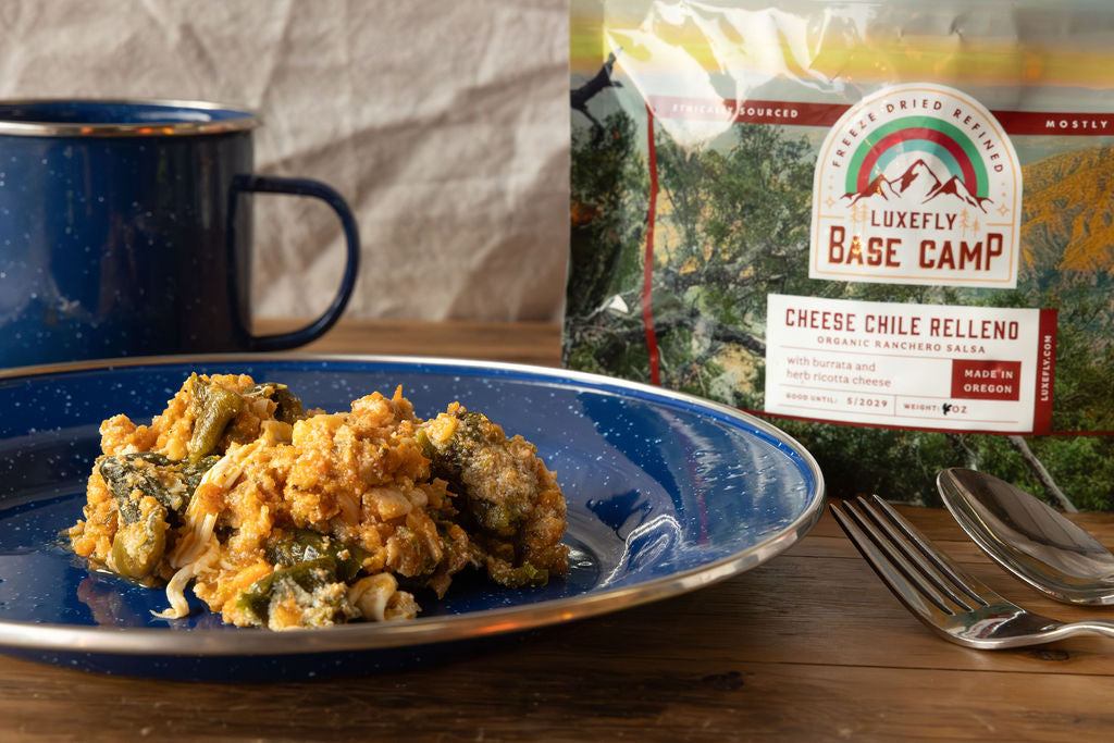 Chile Relleno with organic poblano chiles and burrata cheese