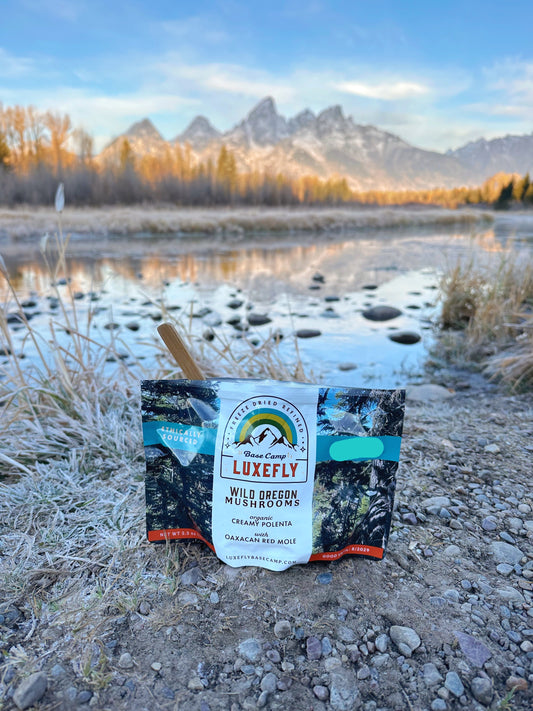 Wild Oregon Mushrooms and Creamy Polenta with red Oaxacan mole