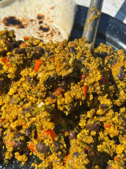 Tofu Scramble with herbs and black beans