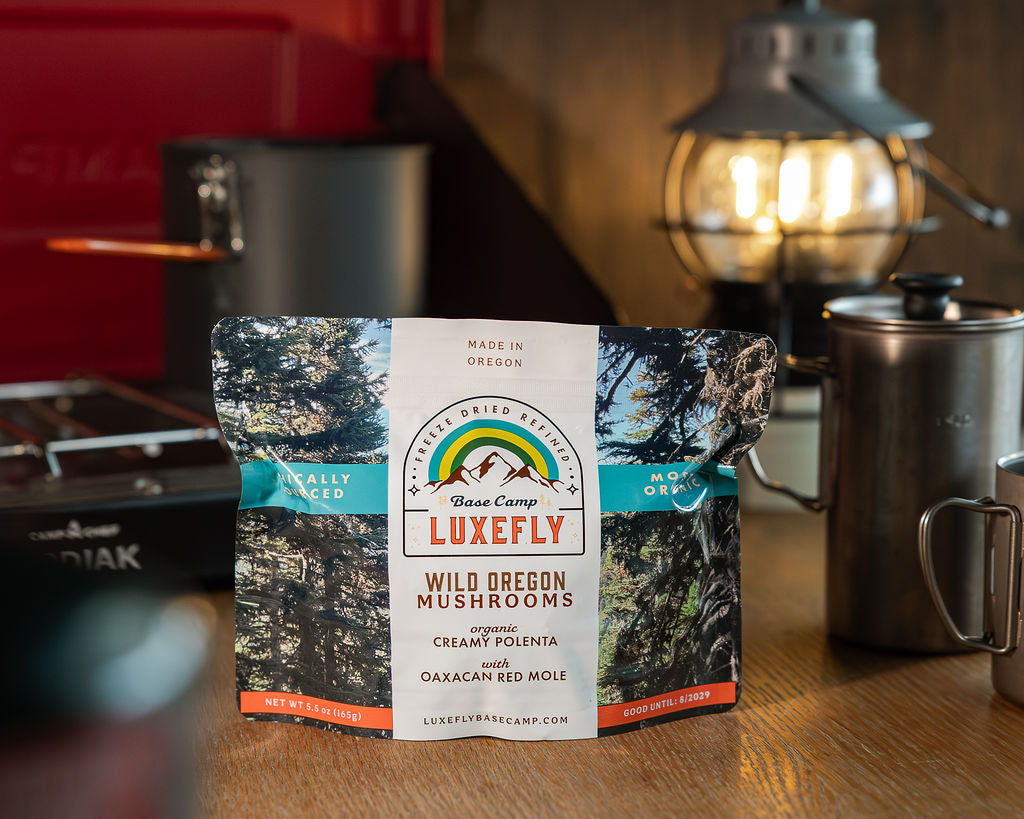 Wild Oregon Mushrooms and Creamy Polenta with red Oaxacan mole